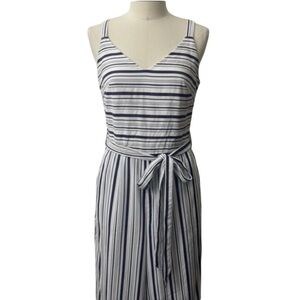 Elle Navy and White Striped Jumpsuit‎